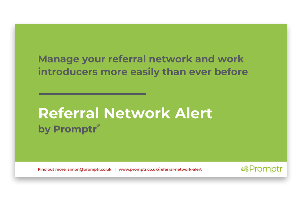 Promptr CRM Referral Network Alert Brochure